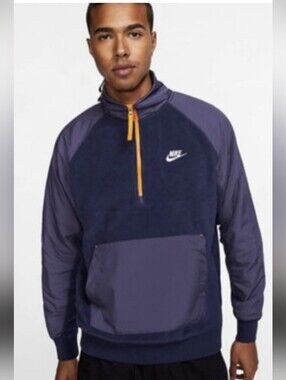 Nike Navy Half-Zip Windbreaker with orange Zip
